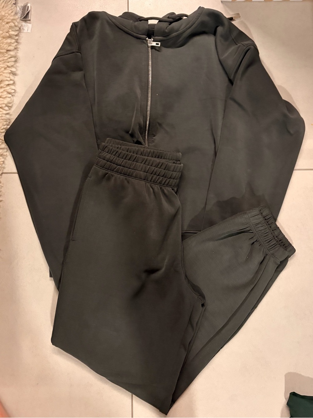 Women’s Olive Green Zip Hoodie & Jogger Set